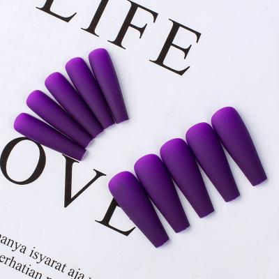 China 48Colors 100Pcs Body Shape Ballerina Pure Color Matte Full Cover False Nails Tips Press On for sale