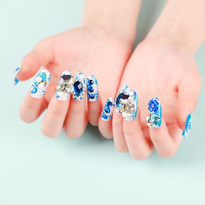 China Bodybuilder Bohemia Wedding Press On With Rhinestones Women Nail Tips for sale