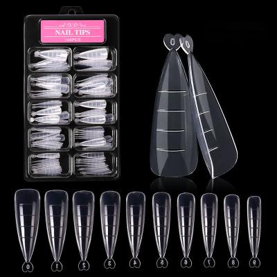 China Flexibility 100Pcs/box Dual Forms Gel Mold Nail System Full Cover Quick Building Tips Nail Extension Forms for sale