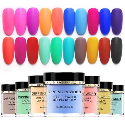 China Easy Apply 20 Color Options 10ml/Box Grinding Dipping Effect Natural Dry Acrylic Nail Powder Frosted Crystal Clear Nails Powder for sale