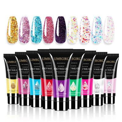 China 15ml Non-Toxic Poly Nail Gel For Nail Extension Finger Gel 38 Colors Polygels Acrylic Gel Nail Extensions Quick Building Polish Art for sale