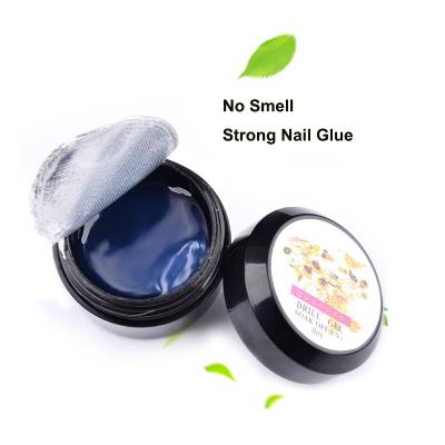 China Perfect Bond Crystal Adhesives Nail Stuck Drill Professional Super Sticky UV Gel Nail Glue 8ml Gel Nail Polish Glue for sale