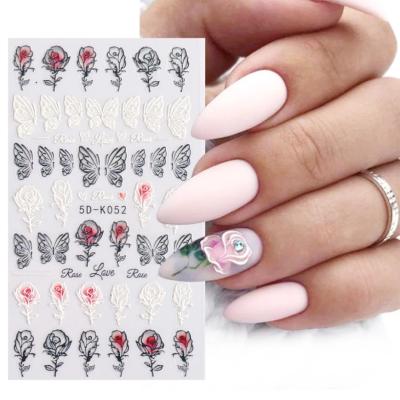 China Face Safe Pattern Woman Stick Figure Sticker Nail 3D Transfer Image Flower Sliders DIY Sticker Special Nail Art Decoration for sale