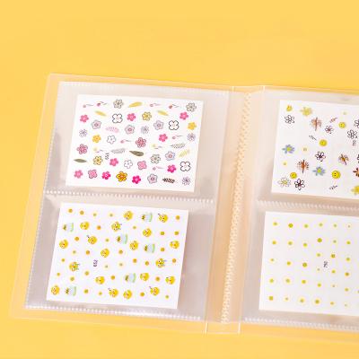 China Safe Nail Art Decoration 80 120 Sheets Nail Sticker Decal Collecting Albums Storage Nail Sticker Album for sale