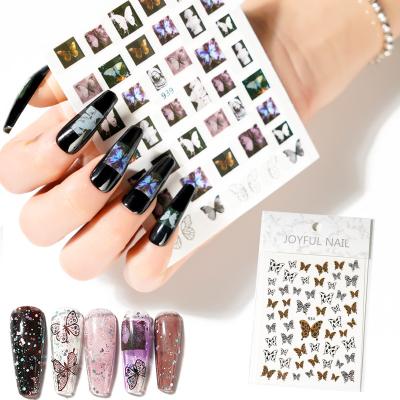 China Sure Cheerful Nail Sticker Butterfly Leopard Lace Up INS Nail Sticker for sale