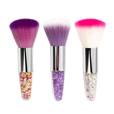 China High Quality Luxury Acrylic Crystal Nail Brush Makeup Brush Professional Nail Dust Brush for sale