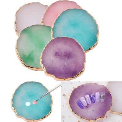 China Nail Edge Japanese Gold Agate Color Palette Beauty Nail Art Props Nail Color Work Display Board Props Crystal Tools for sale