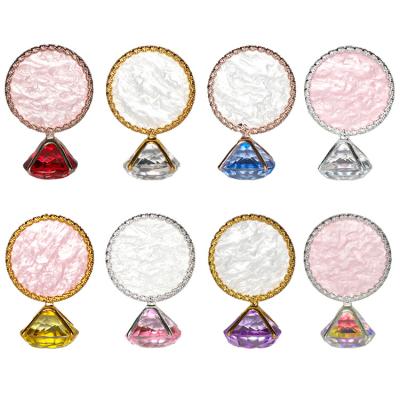 China 2 Styles Diamond Resin Agate Stone Nail Color Palette Gel Polish Paint Plate Protection Manicure Mixing Drawing Nail Art Display for sale