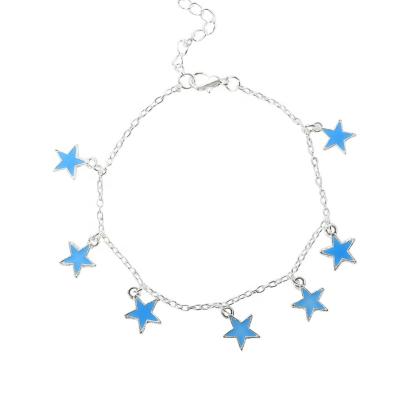 China Cute Luminous Star Anklet Foot Chain Summer Yoga Beach Leg Bracelet Charm Anklets Jewelry Pendant Gift For Valentine's Day Foot Chain for sale