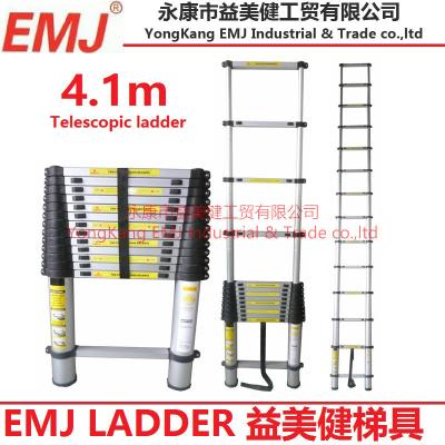 China Aluminum 4.1M telescopic telescopic ladder ladders hot sale at ebay. for sale