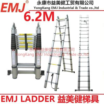 China Telescopic ladders 6.2m telescopic ladder / 3 position telescopic ladder / telescopic ladder with joint for sale