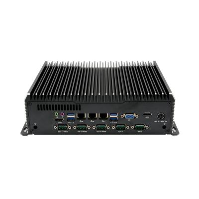 China All Aluminum C10 5205U 1.9GHz Fanless Cpu C6 DDR4 Mini Fanless Industrial PC Fanless Industrial PC for sale