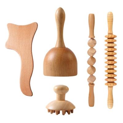 China Body Colombia Massage Tool Rolling Bar Lymphatic Tool Wooden Massage Stick Physiotherapy Tool for sale