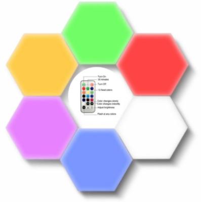 China Bestselling Colorful Remote Control Hexagon Net Light Dual Control Honeycomb Minimalist Amazon Touch Red RGB Splicing Decorative Light for sale