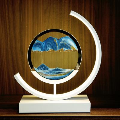 China Modern Dynamic Quicksand Lamp Sand Clock Modern Lamp for sale