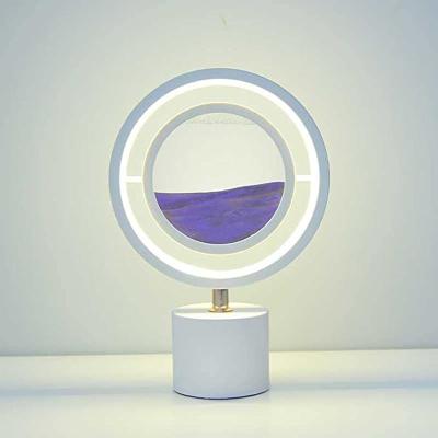 China Modern Luxury Glass Home Decoration Lighting Movable Glass Sand Art Table Lamp Sand Art Lamp for sale