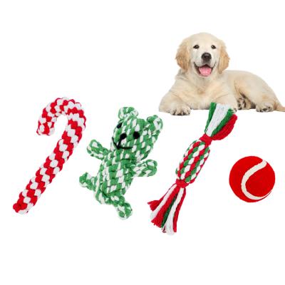 China Safety and Health Sustainable Interesting Christmas Interactive Rope Ball Dog Chew Toys Pet Toys and Accessories for sale