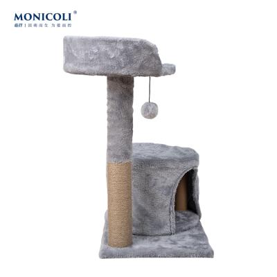 China Modern Sisal Pet Gyms House Wooden Climbing Stand Viable Toy Supplies Large Condo Big Scratching Post Cat Tree for sale