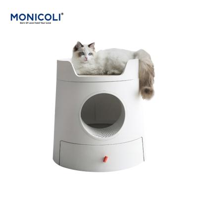 China Viable Luxury Cubic Top Entry 1A Closed Large Large Hidden Enclosure Hooded Pet Cleaner Cat Litter Box for sale