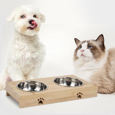 China Atopy Portable Metal Adjustable Sustainable Manufacturer Raised Slow Feeder Pet Bowl Dual Pet Cat Dog Bowl for sale