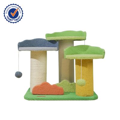 China Hot Selling Amazon Parts Scratcher Wooden Room Cat Tree House Sustainable Wall Mounted Housing Branch Kitty Activity Center Post Tower for sale