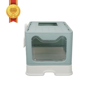 China Large Cat Litter Box Toilet Plastic Hooded Viable Enclosed Large Cat Litter Box For Cats for sale