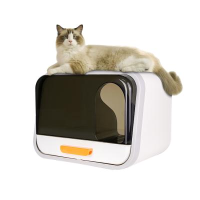 China Cute Hot Seller Entry Supplier Pet Cat Litter Box Self Cleaning Automatic Air Freshener Stocked Cat Toilet for sale