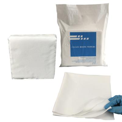 China Cleanroom Stocked Class 100 2 Ply Wiper 240gsm Super Absorbent Polyester 2 Ply Cleanroom Wiper for sale