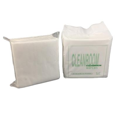 China Industrial Cleaning Disposable Lint Free White Cellulose Stocked 55% + 45% Polyester Nonwoven Clean Room Wipes 0606 for sale