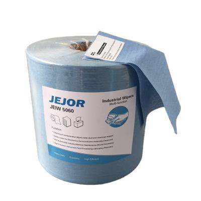 China Dust Heavy Grease Stored Absorbing Absorbing Workshop Cleaning Disposable Dustproof Blue Dry Cleanroom Industrial Wipes Roll for sale