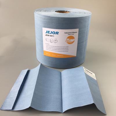 China High Water Lint Free 110GSM Grease Absorbing Dust Proof Industrial Blue Cleaning Cloths Cleanroom Workshop Cloths for sale