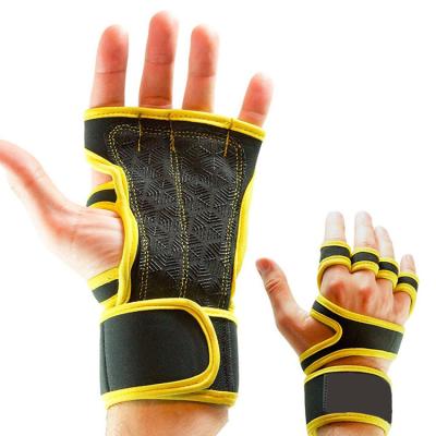 China Cross Training Durable Gloves Silicone Palm Weightlifting Glove Non-Slip Wrist Wraps Support for sale