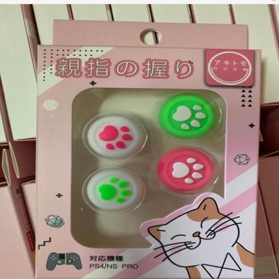 China Easy Installation Lovely Cat PS4 Paw Thumb Grips 3D Silicone Thumbstick Grips For Switch Pro / ps4 for sale