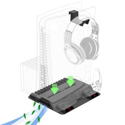 China Holds 12 Game Case PS5 Slots 2021 New Multifunctional Fan Stand PS5 Vertical Charger Stand PS5 With Fan for sale