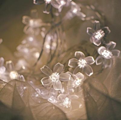 China Light Cheap Wedding String Decorations Led Cherry Flower String Lights Light Chain Warm White for sale