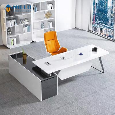 China L Shape Desk Factory Direct Sale Customized Luxury Design Wooden Furniture Table Chair Executive Manager Office Desk for sale