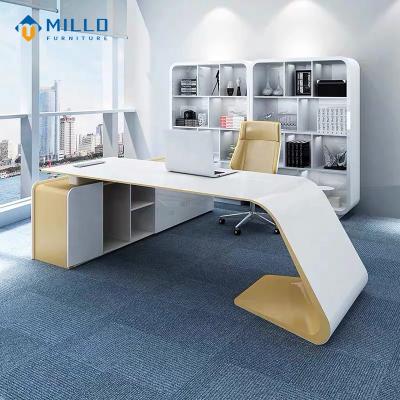 China L Shape Desk Supplier Customized Modern Luxury Table Wooden L Shape Home Office Furniture Manager Executive Office Desk for sale