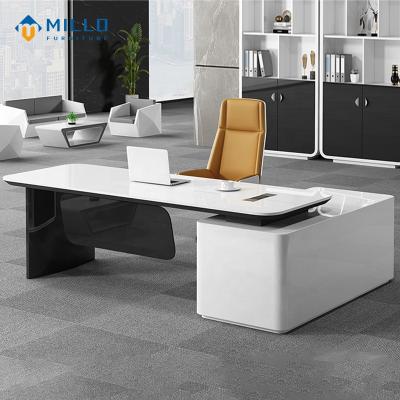 China L Table Luxury High Quality L White Wooden Manager Executive Office Desk Office Desk Factory Direct Selling Design Office Desk for sale