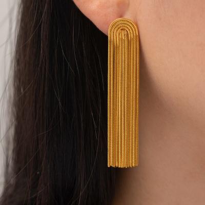 China TRENDY Huggie Earrings with Tassel Designs Jewelery Patterns Saudi 2015 for Women Small Rose Gold Gift White Party LION Images Trendy for sale