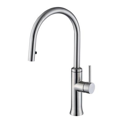 China Thermostatic Faucets Brushed 304 Stainless Steel Modern Single Hole Sprayer Main Mixer Tap Rotatable Bubble Pull Out Kitchen Faucet for sale