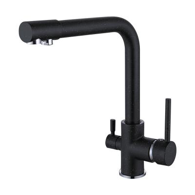 China Custom Hot and Cold Mixer Taps Thermostatic Black Color Health Drinking Water Kitchen Water Tap Mixer Pull Down Faucet for sale