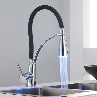 China Temperature Control Thermostatic Brass Sprayer Water Faucets Mixer Waterfall Main Faucet Lighting Water Tap Led Water Faucet Light for sale