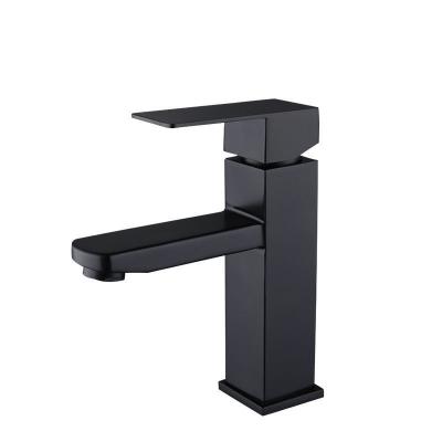 China Cold/Hot 304 Metered Modern Bathroom Faucets Mixer 304 Stainless Steel Black Water Kitchen Faucet Bathroom Faucet Black Basin Faucet sus for sale