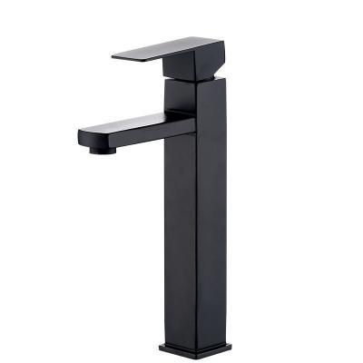 China 304 Stainless Steel Mixer Basin Faucet Bathroom Accessories Tall sus 304 Bathroom Faucet Black Cold/Hot Tap Metered Bathroom Faucets for sale