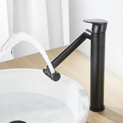 China Hot And Cold Water Copper Bathroom Waterfall Faucets YHS New Designer Brass Metered Bathroom Faucet Black Rotate Oil Pull Out Basin Faucet Bathroom for sale