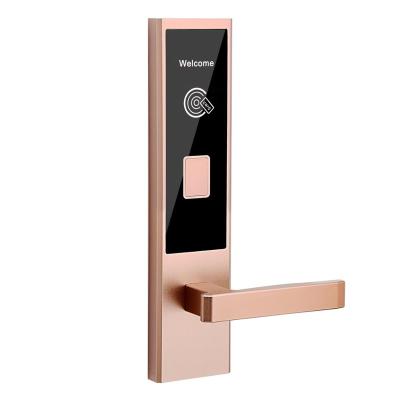 China New Design Hotel Model Rose Gold RFID Hotel Lock With Free Aluminum Alloy Hardware And Software for sale