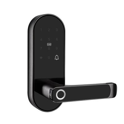 China Aviation aluminum alloy home TT lock app exterior unlock with single fingerprint latch or 5050 latch for apartment TTLOCK for sale