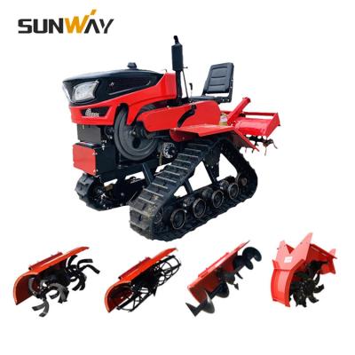 China Chinese Garden Mini Crawler Tractor Farm Working Machinery 25hp Track Tractors Small Agricultural Rubber Cultivator Farm Tractor For Sale for sale