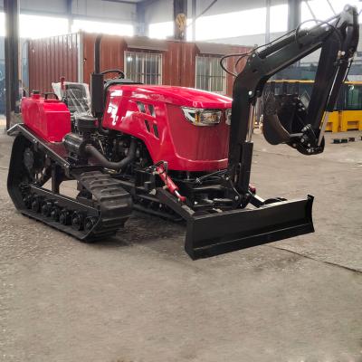 China Farm Operate Agricultural Machinery 100 HP Rubber Farm Tractor Ride On Caterpillar Tractor for sale