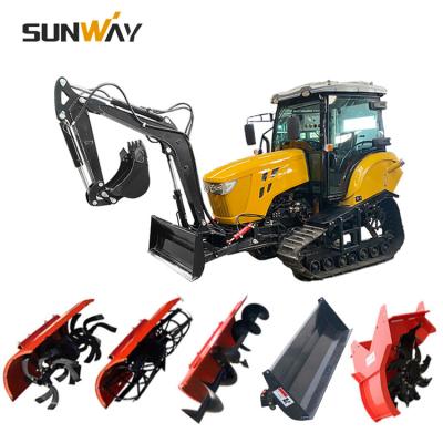 China Chinese Farm Work Machinery 120HP 130HP Agriculture Used Small Rubber Track Cultivator Mini Crawler Farm Tractor for sale